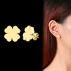 Étalon accessoires de trèfle à quatre feuilles goujons d'oreille en acier inoxydable non l'antanée de style coréen dames simples et fraîches oreille 2533