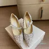 Mulheres saltos altos Sandálias de couro Bing pontia-pérola diamante salto alto sapatos planos sapatos de festas de casamento tamanhos 35-42