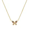 Pendant Necklaces Daihe Exquisite 18K Gold Butterfly Necklace Women Colorful Crystal 3A Zircon Copper Gift Jewelry WholesaPendant