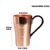 Mugs Handcrafted Pure Copper Beer Milk Mug Weave Handle Thickened Water Moscow Mule 400 Ml Cup Dessert Cafe Drinkware Couple GiftsMugs