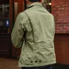 Men's Jackets Homemade Autumn And Winter Army Green Twill Cotton Jacket Cropped Top YUTU&MM Men's ClothingMen's