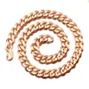 Kedjor Charmiga Curb Cuban Mens Womens halsbandskedja Rose Gold Color Rostfritt stålhalsband för modesmycken 15MMCHAINS