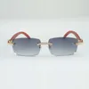 óculos de sol diamante sem fim 3524012 com pernas de madeira e lente de 56mm
