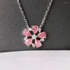 Chains Fine Jewelry Solid 18K Gold Nature 0.529ct Pink Diamonds Pendants Necklaces For Women Birthday's PresentsChains Godl22