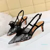 Sandals Designer Sexy Pointed Toe shoes High Heels Luxury Women's Wedding Shoes Nude Black Shiny