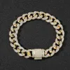 12 mm Iced Miami Diamond Cuban Link łańcuch Real 14K żółte złoto solidny pełny prawdziwy lodowiec 1624 -calowy sześcien cyrkonu biżuteria 7215296