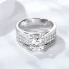 Роскошь 1 карат 2 карат -мойссанит кольцо кольцо с прекрасными украшениями 925 Свадебные кольца Бесконечно