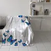 Battaniyeler Yatak Odası Sıcak Ahşap Tahıl Retro Kelebek Kanepe Atmak Çocuk Bebek Yumuşak Uçak Taşınabilir Battaniye