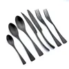 Flatware Sets Durtens Cutlery Set Matte Kitchen Dinnerware Stainless Steel Steak Knives Fork Coffee Spoon Drop 7/28pcs BlackFlatware