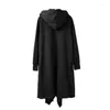 Trenchs pour hommes Rosetic Halloween Capes Hommes Manteau À Capuche Solide Noir Gothique Streetwear Coupe-Vent Asymétrique Cardigan Outwear Nice Viol22