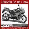 Honda CBR-125 CBR 125 R CC 02-06 Bodywork 124NO.111 CBR 125R 125CC CBR125R灰色ブラック2002 2003 2004 05 06 CBR125RR CBR-125R 02 03 2006 2006 Body + TANK