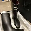 Pluie femmes mode cuir nouvelles bottes noires impression semelle extérieure chaussures de créateur chaussures confortables