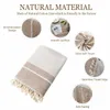 Cotton Linen Tablecloths Wrinkle Free AntiFading Cloth Tassel Rectangle Indoor & Outdoor Dining Cover 220811