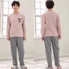 Мужская одежда для сон мужская хлопчатовая пижама Пижама Полоса. Случайное мягкое мультипликационное дыхание пижам