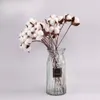 Couronnes de fleurs décoratives Fleurs de coton séchées artificielles Branche de fleurs blanches 220823