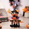 Party Supplies Halloween Witch Gnomes Plush Broom for Tier Tray Decor Autumn Faceless Doll Farmhouse Table Ornaments Gifts