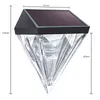 Luz de colector Solar inteligente con forma de diamante, iluminación de jardín impermeable para exteriores, decoración para valla, lámparas solares para porche, luz para camino de escaleras