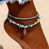 Fußkettchen Acrylperlen Seestern Für Frauen Ins 2 teile/satz Antike Böhmische Strand Fuß Schmuck Bein Kette Armbänder Boho ZubehörAnklets Kirk22