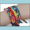 Läderarmband Girls Luxury Smycken Colorf Lila Infinity Handmade Braid Cord Strand Flätad Vänskap Armband By0137 Drop Leverans 20