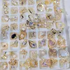 100PCS Luxury Nail Charms Bulk Random Nail Zircon s Deocration Shiny Alloy Jewelry For Gold Nail Art Accessories 220527