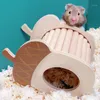 Small Animal Supplies Forest Series Wooden Hamster Shelter Golden Bear House Cage Landscaping Accessories