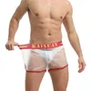 Caleçons hommes Sexy sous-vêtements transparents PVC plage maillot de bain maison Boxer à la mode Shorts amples Alternative flirter caleçons