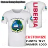 LIBERIA T-Shirt kostenlos nach Maß Name Nummer T-Shirt Nation Flagge Republik Liberian Land College Druck Kleidung 220609