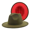 Projektanci mody skąpe brzegi czapki europejskie i amerykańskie podwójne dopasowanie kolorów Filc Cap Woolen Hat Woolen Hat Modne szerokie H9767424
