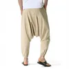 Coton ligne Joggers hommes Baggy Hippie Boho Gypsy Aladdin Cargo pantalon Yoga Harem 0413 4 220518