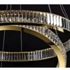 Lampy wiszące luksusowe kryształowe oświetlenie żyrandol do salonu lampa nowoczesna okrągła dekoracja led sztuka hang sondaż