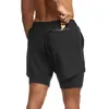 Running Shorts Mężczyźni 2 w 1 jogging sportowy trening fitness na siłowni Bermuda Szybkie suche spodnie mężczyzna 2022 Letni trening dna Ubranie 2228J