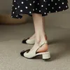 Designer kvinnor sommar sexiga lyxiga sandaler skor äkta läder block högklackat klackar pumpar lägenheter sko fest öppen tår klänning sko formell YGN020-A19-6