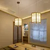 Lampade a sospensione Lampadario in stile giapponese Zen Bamboo Light Corridoio Corridoio Comodino Tessitura Ristorante Cinese LEDPendant