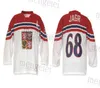 MThr Custom 2020 Team République tchèque # 68 Jaromir Jagr Hockey Jersey Broderie Cousue Personnalisez n'importe quel nombre et nom Jerseys