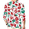 Mode Xmas Tee Shirt 3D Santa Clause Cerf Imprimer Chemises Casual Manches Longues T-shirt DIY Design Plus La Taille Sportwear Drop 220708