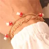 Link Chain Mushroom Armband Bohemian Double Fashion Joker Loose Charm for Women Jewelry Gift Kvinnlig INTE22