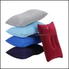 Pillow Bedding Supplies Home Textiles Garden Outdoor Portable Folding Air Inflatable Double Sided Flocking Cushion Slee Pillows For Travel