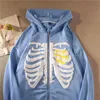 Women's Hoodies & Sweatshirts Fashion -selling Skeleton Printing Anime Men Women Long-sleeved Zipper Hooded Sweater Jacket Loose Punk Y2K Sk