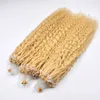 CE certificated Micro Ring Hair Extensions 400s lot Kinky Curly Loop RED 99J Yellow Natural Color276O