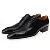 Przyjazd Dress Mężczyźni Ślub Chaussure Homme Oxford Dla Koronki Man Man Shoe Skórzane Sapato Office Luksusowe Spiczaste buty formalne 220321