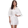 Women's Sleepwear Kimono Bathrobe Gown Silky Satin Women Nightgown Intimate Lingerie Oversize 3XL Solid Bride Bridesmaid Wedding RobeWomen's