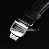 VF V3 Master Ultra Thin Moon Q1368470 JLC A925 Automatic Mens Watch Steel Case Black Dial Silver Stick Markers Leather Strap Corre230S