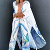 Strandhosen Langer Chiffon Beach Cover Up Print Beachwear Plus Size Kimono Tunika für Beach Badeanzug Cover Up Sarong Kaftan 220622