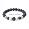 Шармовые браслеты Micro Pave Cz Disco Ball Bear Bear Black Lava Stone Bracelet Женщины мужчина йога ручная струна украшения дружба Gif Carshop2006 Dhovv