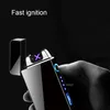 Electric Dual Arc Lighter Lighters USB ładowalne wiatroodporne zapalnice ogniarstwa plazmowego palenie za pomocą mocy LED Men Gadżet Gadżet Gadżet Prezenty Najlepsza jakość