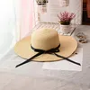 Wide Brim Hats Women Summer Sun Hat Big Straw Foldable Leisure Panama Block UV Protection Beach For 2022 Scot22