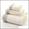 Hochwertige Handtücher aus 100 % Baumwolle, 3 Stück, luxuriöse Badehandtücher in El Spa-Qualität, super saugfähig, wasserabweisend, Drop-Lieferung 2021, Lieferung nach Hause