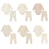 Ensembles de vêtements 0-24M né enfant bébé garçon fille vêtements automne hiver à manches longues body barboteuse haut et pantalon costume imprimer 2 pièces ensemble vêtements