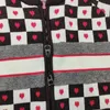 Nowy wczesna jesień szachownicza miłość okrągła szyja Commuter Cashmere Knightted Cardigan Jacket Women's Women's Limited 85% zniżki na wyprzedzenie fabryczne