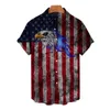 قمصان الرجال السريعة 66 American Shirt Shirt Street All-Match Short Serving Summer Summer Pattern National Flag Patter